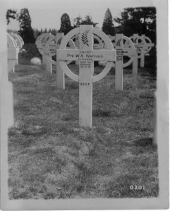 Like many of the Raglan men who fought in WW1, Willie Watkins died of wounds and never returned to NZ. 