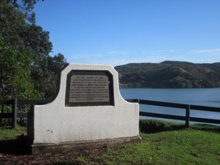 The Wallis memorial at the bottom of Bow St, Raglan _ Image Raglan Museum collection